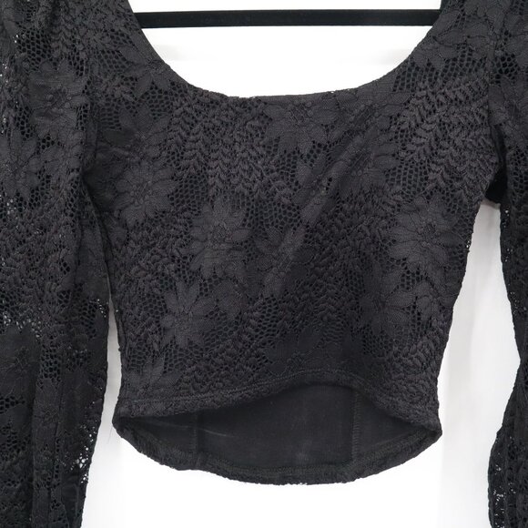 Altar'd State Boho Top Women XS Black Witchy Gypsy Whimsigoth Milkmaid Romantic - Picture 10 of 16